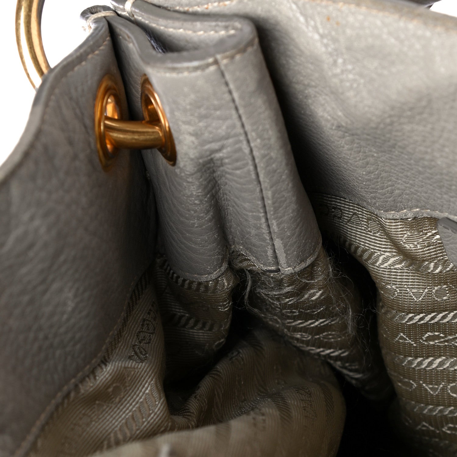 Prada Vitello Daino Shoulder Bag Argilla 11 of 29