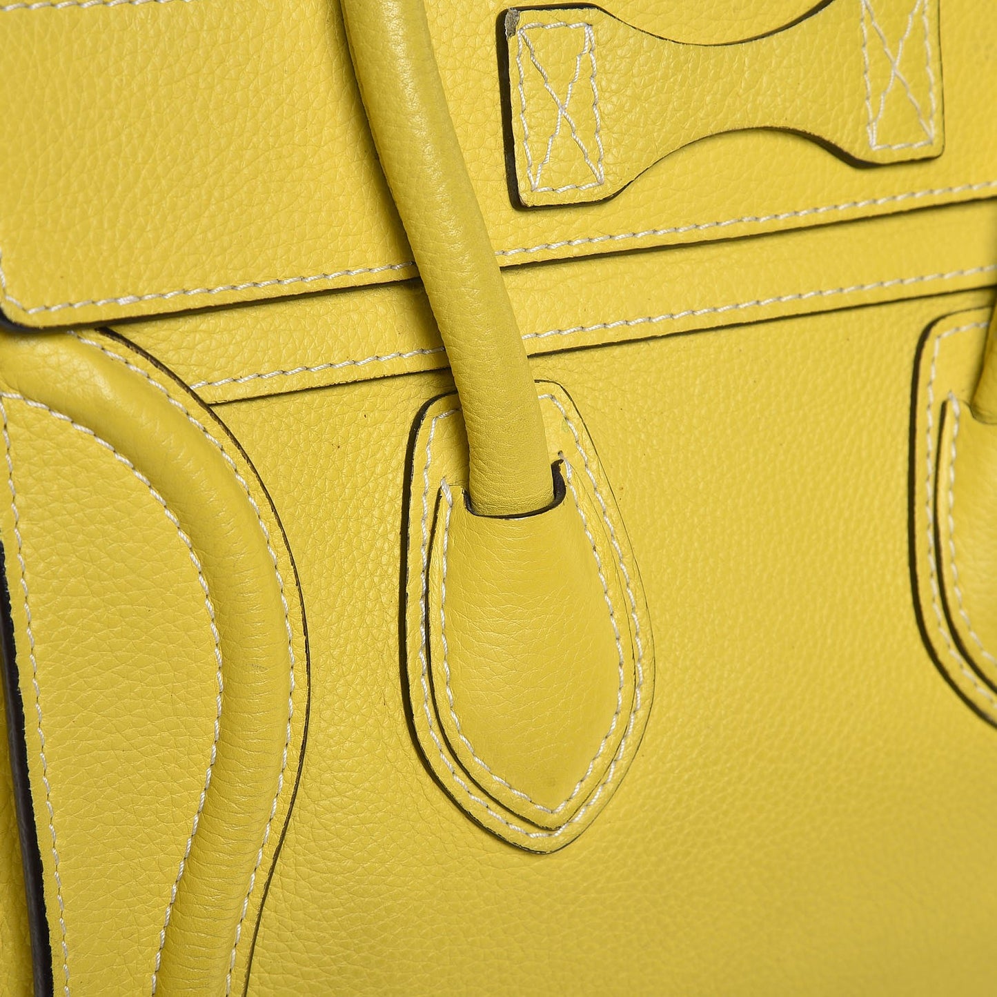 Drummed Calfskin Micro Luggage Citron