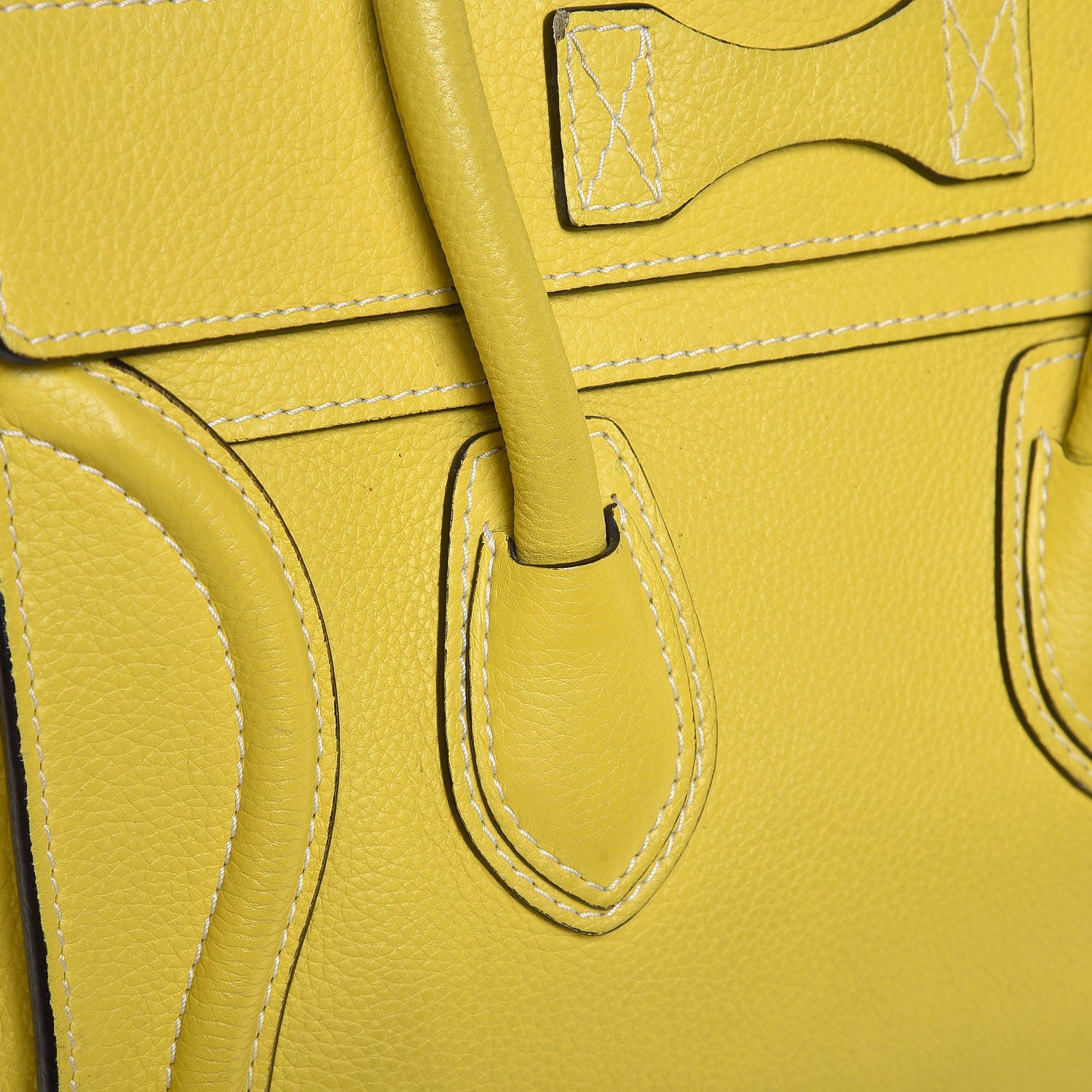 Celine Drummed Calfskin Micro Luggage Citron 16 of 19