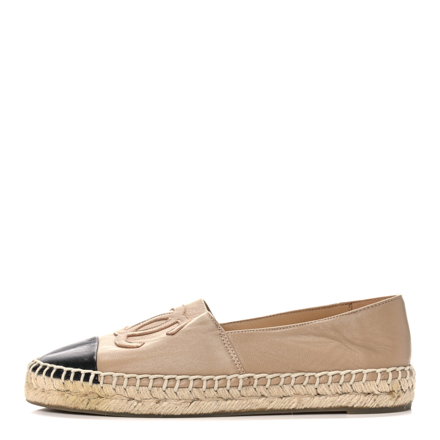 Lambskin CC Espadrilles 39 Beige Black