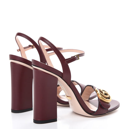 Gucci Lifford Calfskin GG Marmont Ankle Wrap 105mm Sandals 36 Vintage Bordeaux 4 of 8