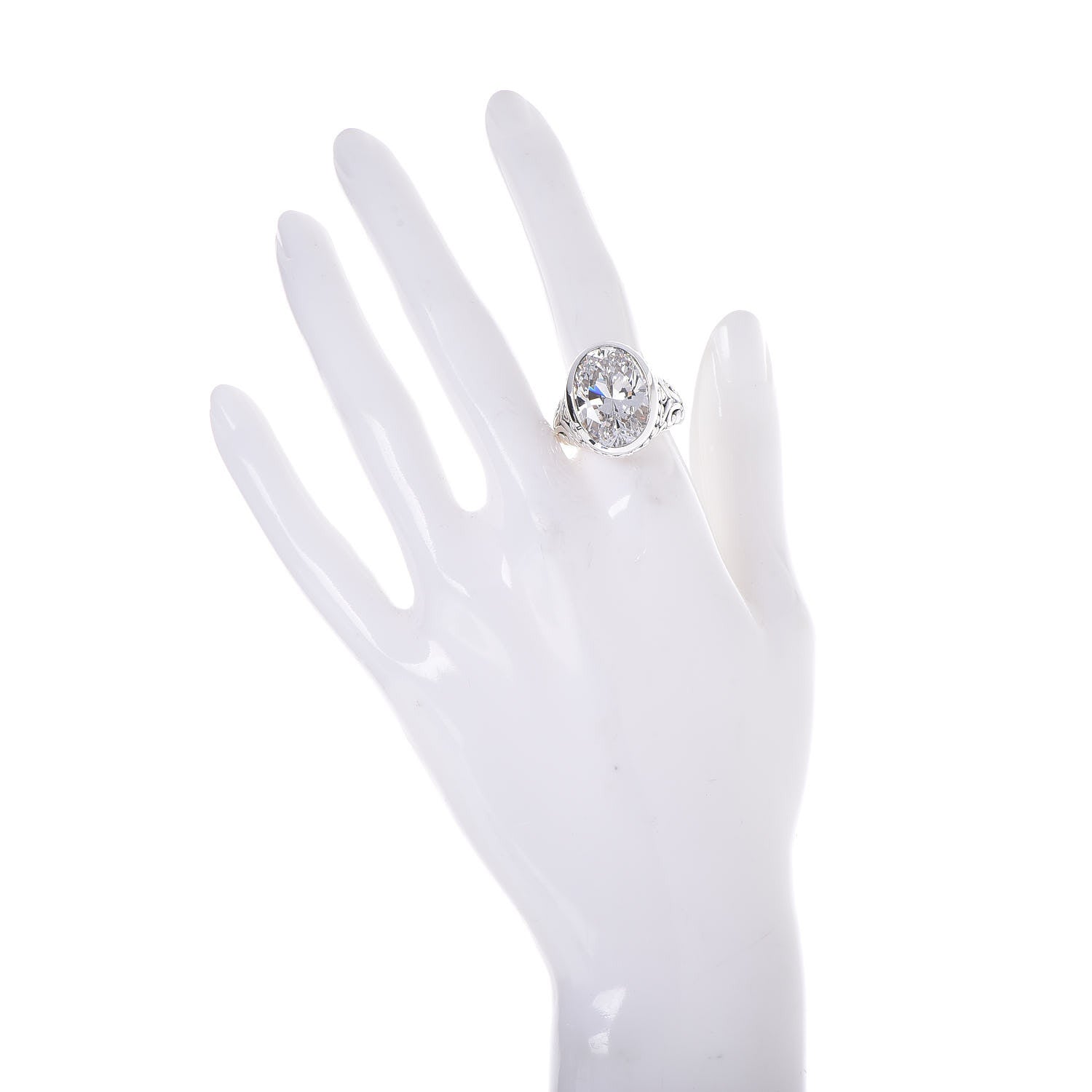 John Hardy Sterling Silver 14K Yellow Gold Cubic Zirconia Angela Ring 57 8 2 of 7