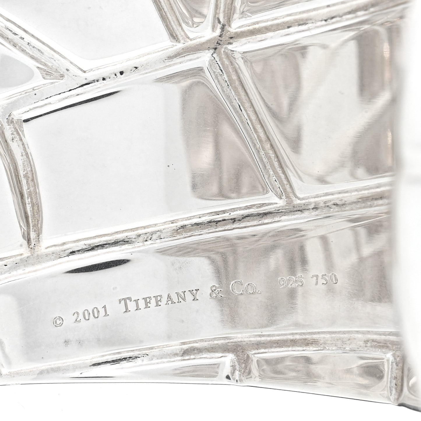 Sterling Silver 18K Rose Gold Spider Web Cuff Bracelet