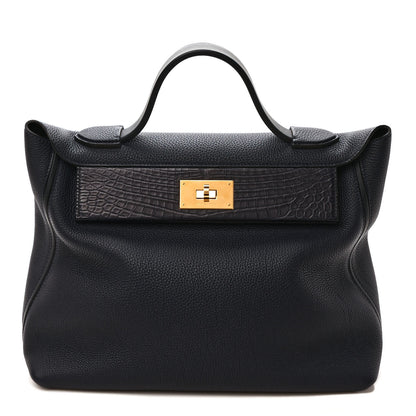 Hermes Togo Matte Alligator Swift Touch 35 24/24 Bleu Nuit Bleu Marine Bleu Indigo 1 of 9