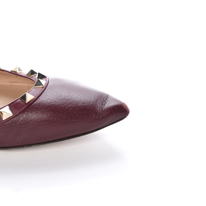 Valentino Garavani Pebbled Calfskin Rockstud Ballerina Flats 38 Rubin 19 of 20