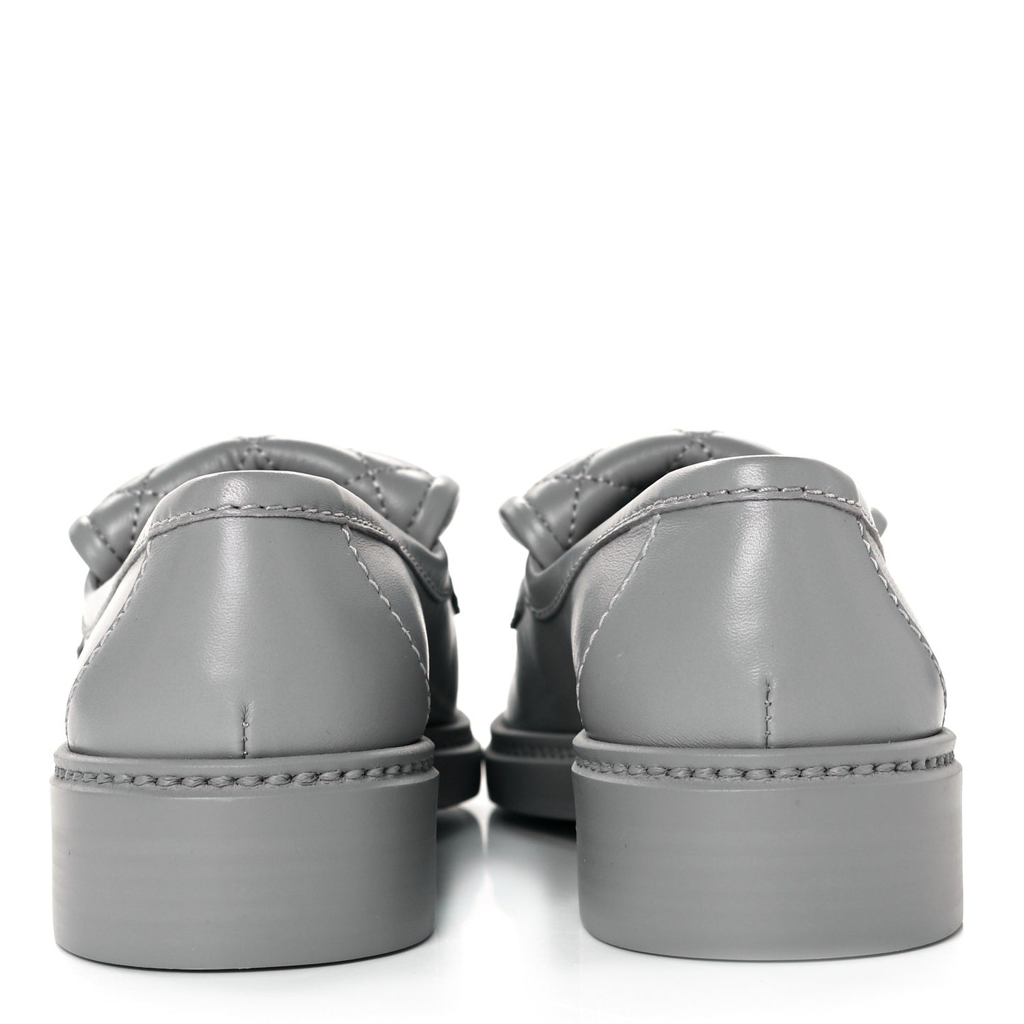 Lambskin Quilted CC Turnlock Loafers 36.5 Grey