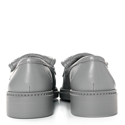 Chanel Lambskin Quilted CC Turnlock Loafers 36.5 Grey 5 of 9