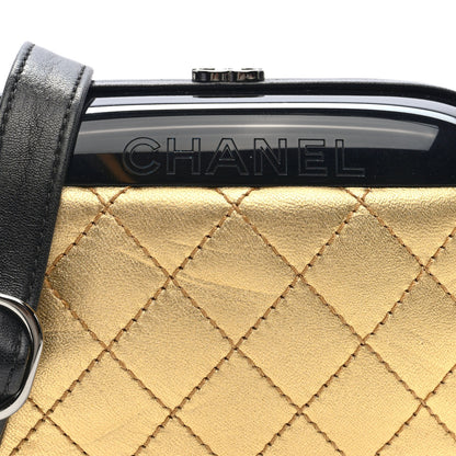 Chanel Lambskin Quilted Plexiglass Box Bag Black Gold 8 of 11