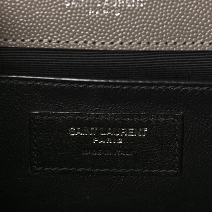 Saint Laurent Grain De Poudre Textured Mixed Matelasse Medium Triquilt Monogram Satchel Earth 6 of 10