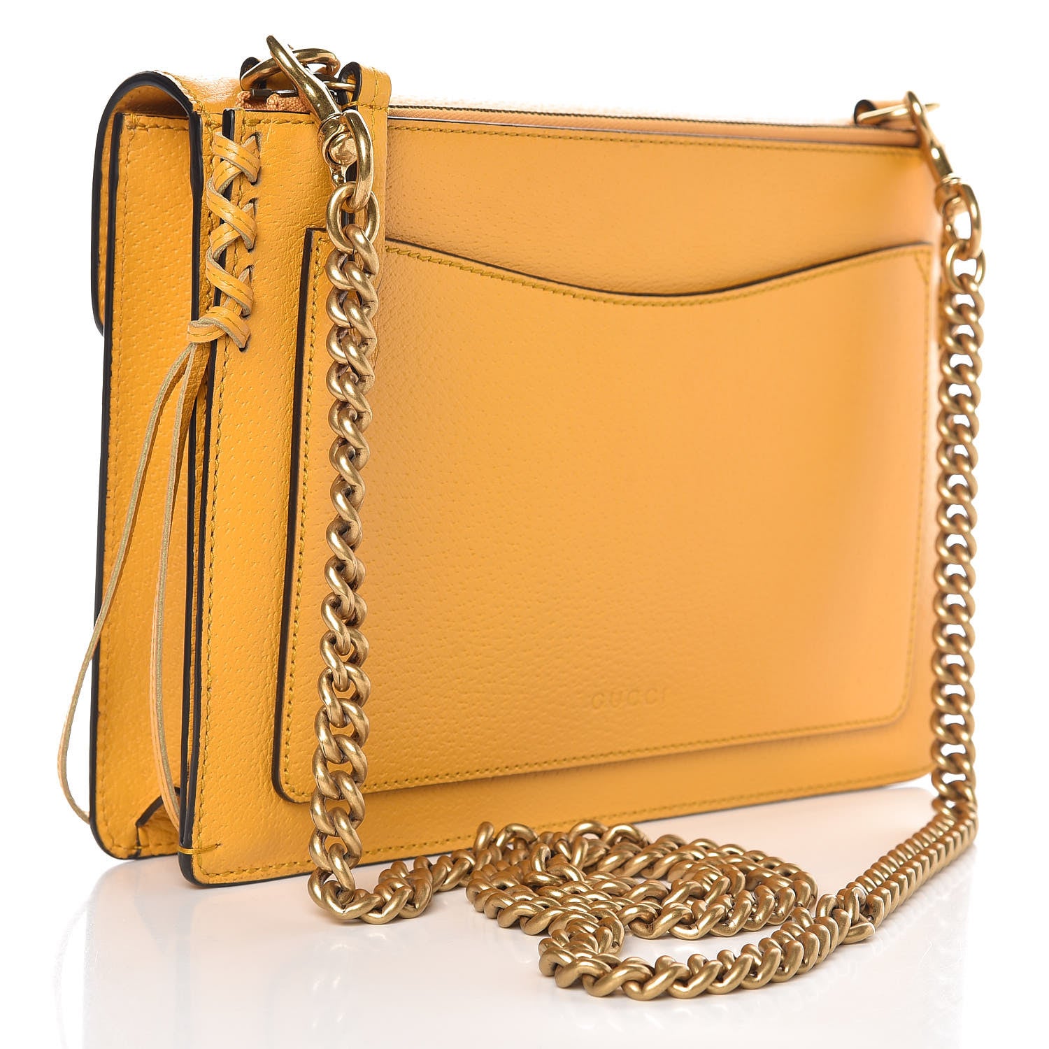 Gucci Textured Calfskin Web Animalier Chain Shoulder Bag Crop 3 of 7