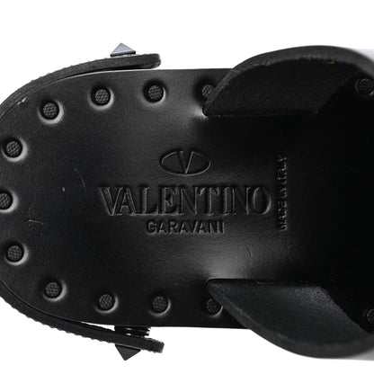 Valentino Garavani Calfskin Slip On 25mm Platform Sandals 37 Black 7 of 13