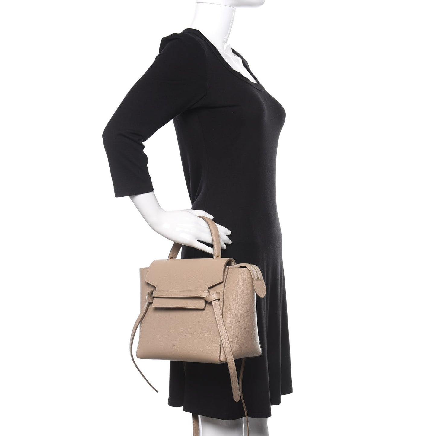 Grained Calfskin Micro Belt Bag Light Taupe