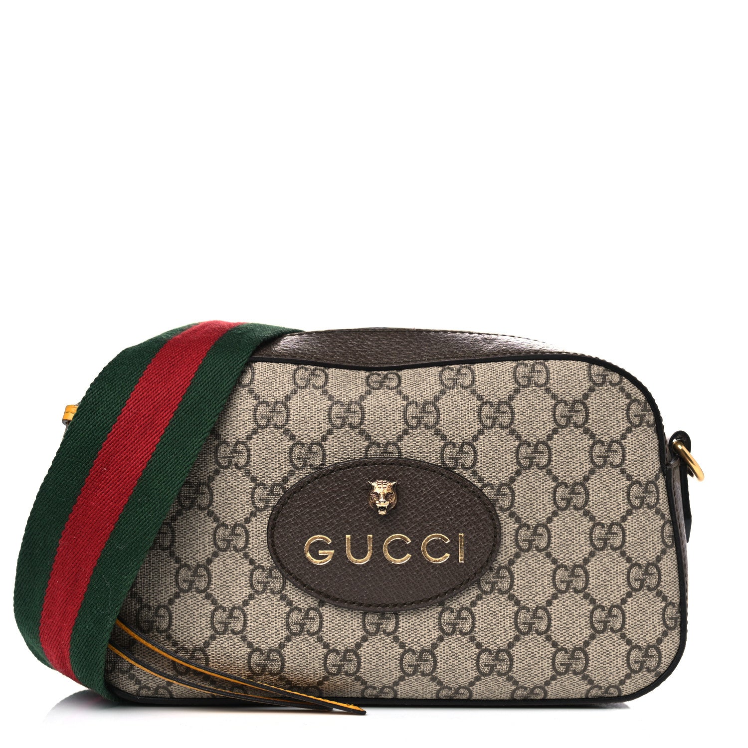 Gucci GG Supreme Monogram Web Neo Vintage Shoulder Bag Beige New Acero Crop 1 of 6