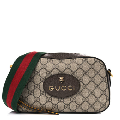 Gucci GG Supreme Monogram Web Neo Vintage Shoulder Bag Beige New Acero Crop 1 of 6