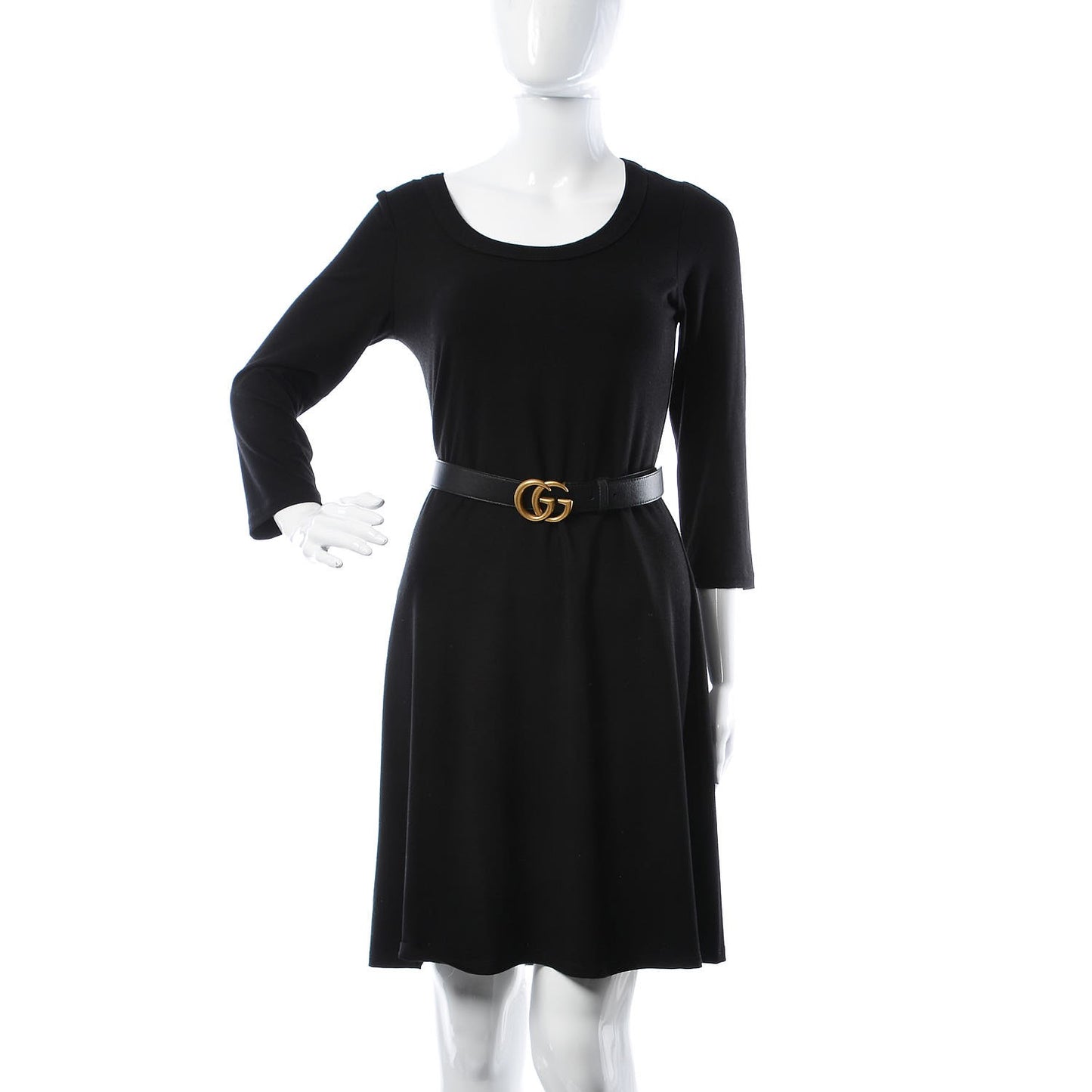 Moon Calfskin Double G 30mm Belt 105 42 Black
