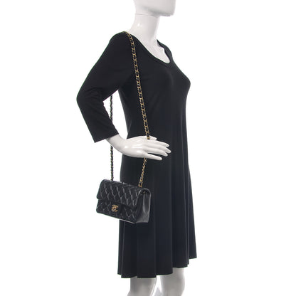Chanel Lambskin Quilted Mini Rectangular Flap Black 2 of 9
