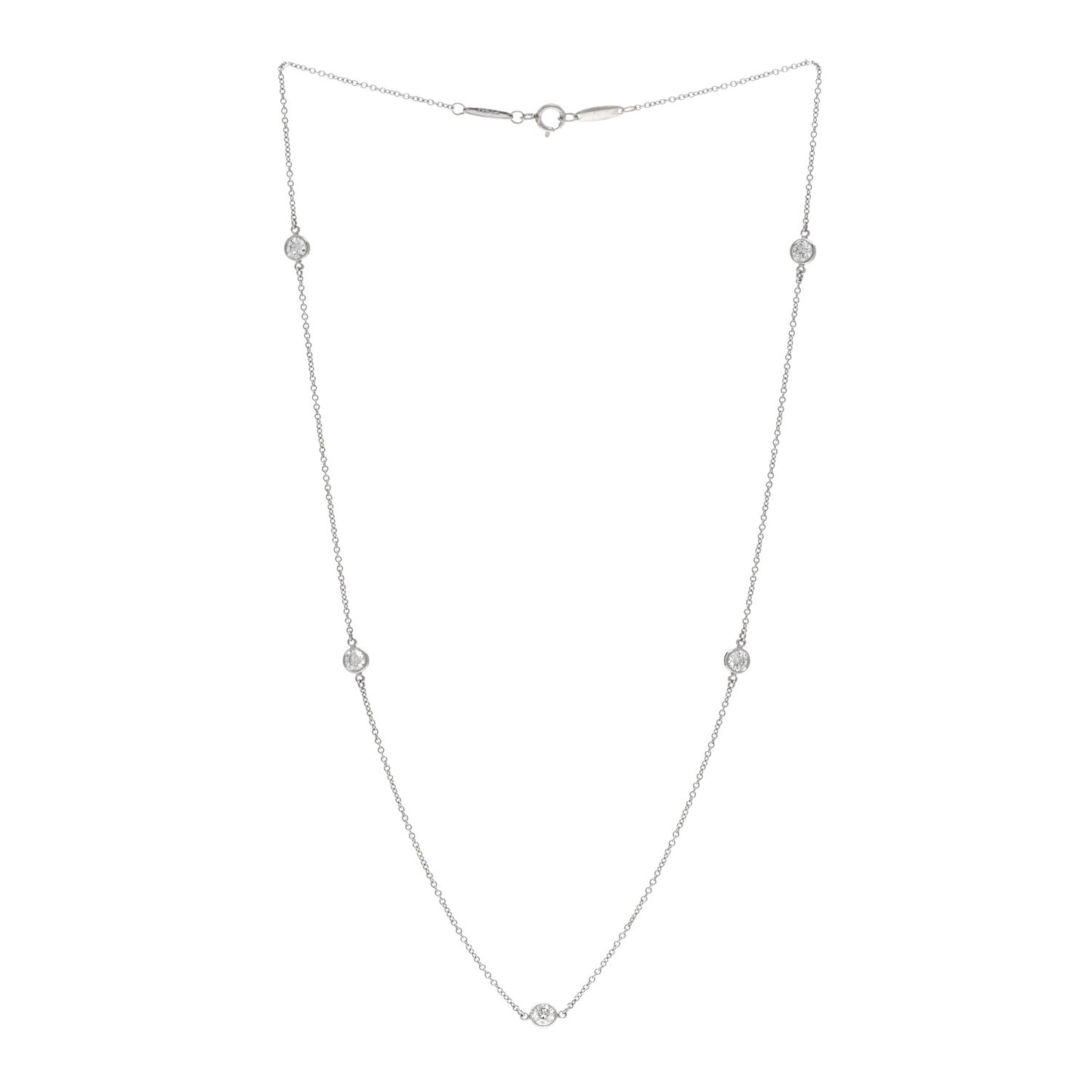 Platinum Diamond Elsa Peretti .70ctw Diamonds by the Yard 5 Station Necklace