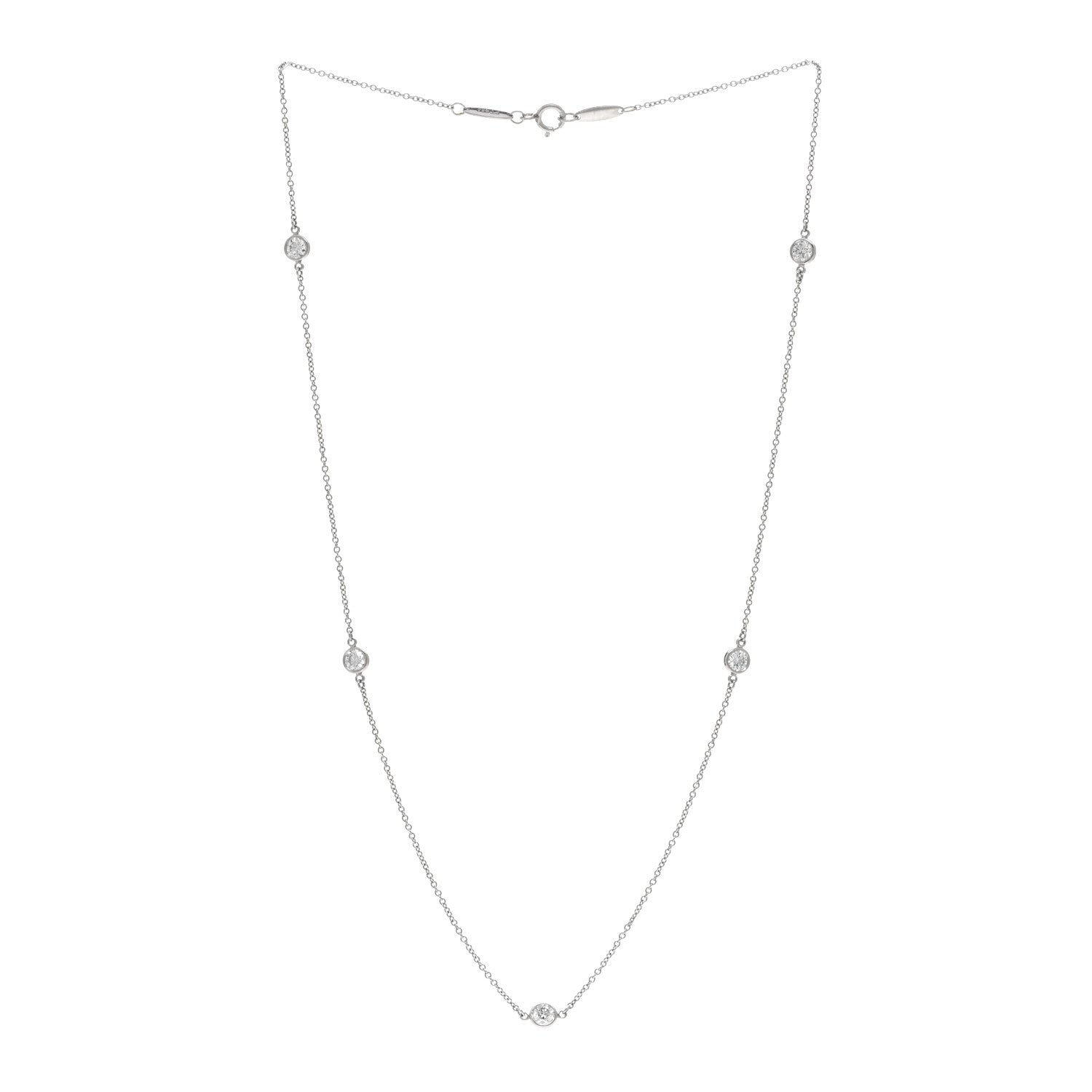 Tiffany Platinum Diamond Elsa Peretti .70ctw Diamonds by the Yard 5 Station Necklace 3 of 5