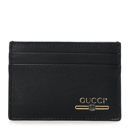 Gucci Plutone Calfskin Logo Card Holder Black 1 of 8