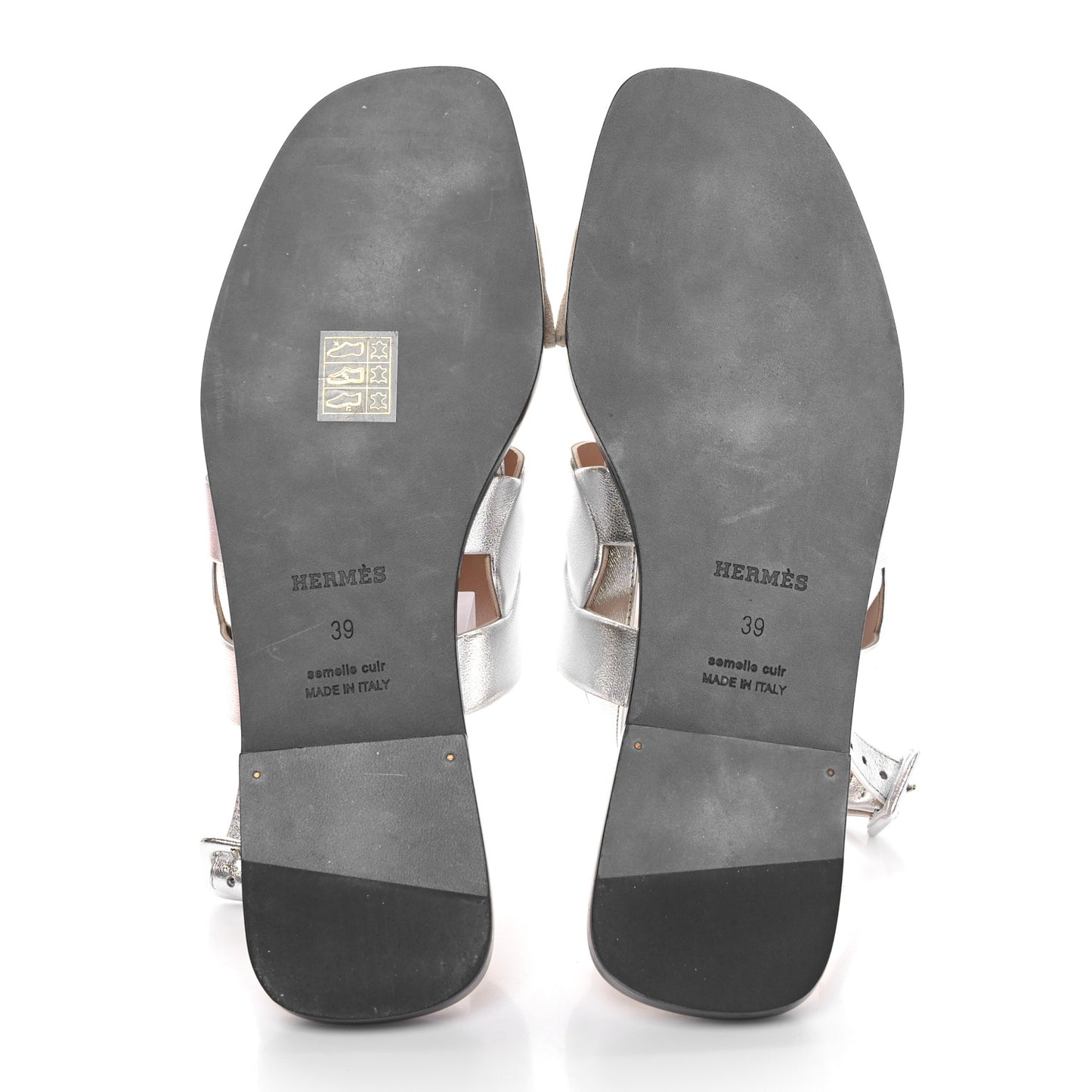 Metallic Nappa Chevre Velours Womens Grace Sandals 39 Gris Argente Beige