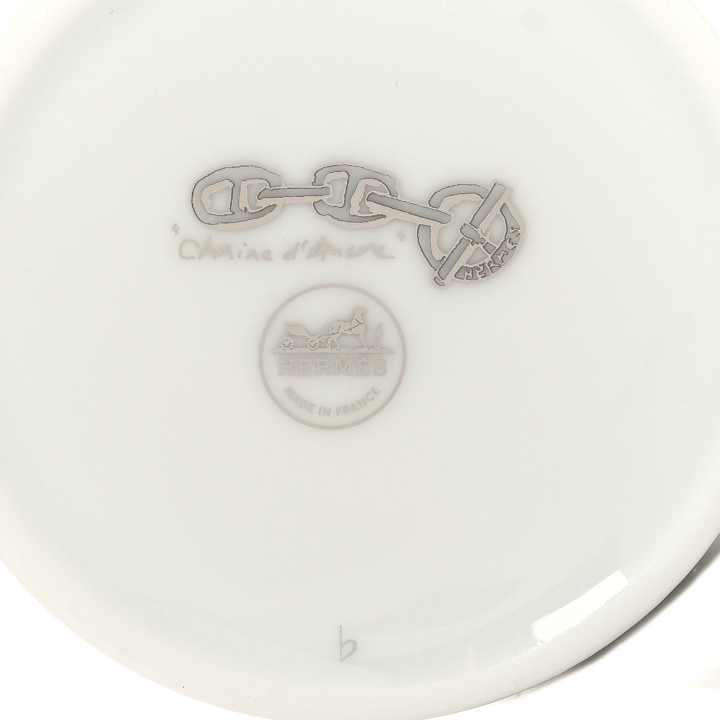 Porcelain Platinum Chaine d'Ancre Tea Cup and Saucer Set of 2
