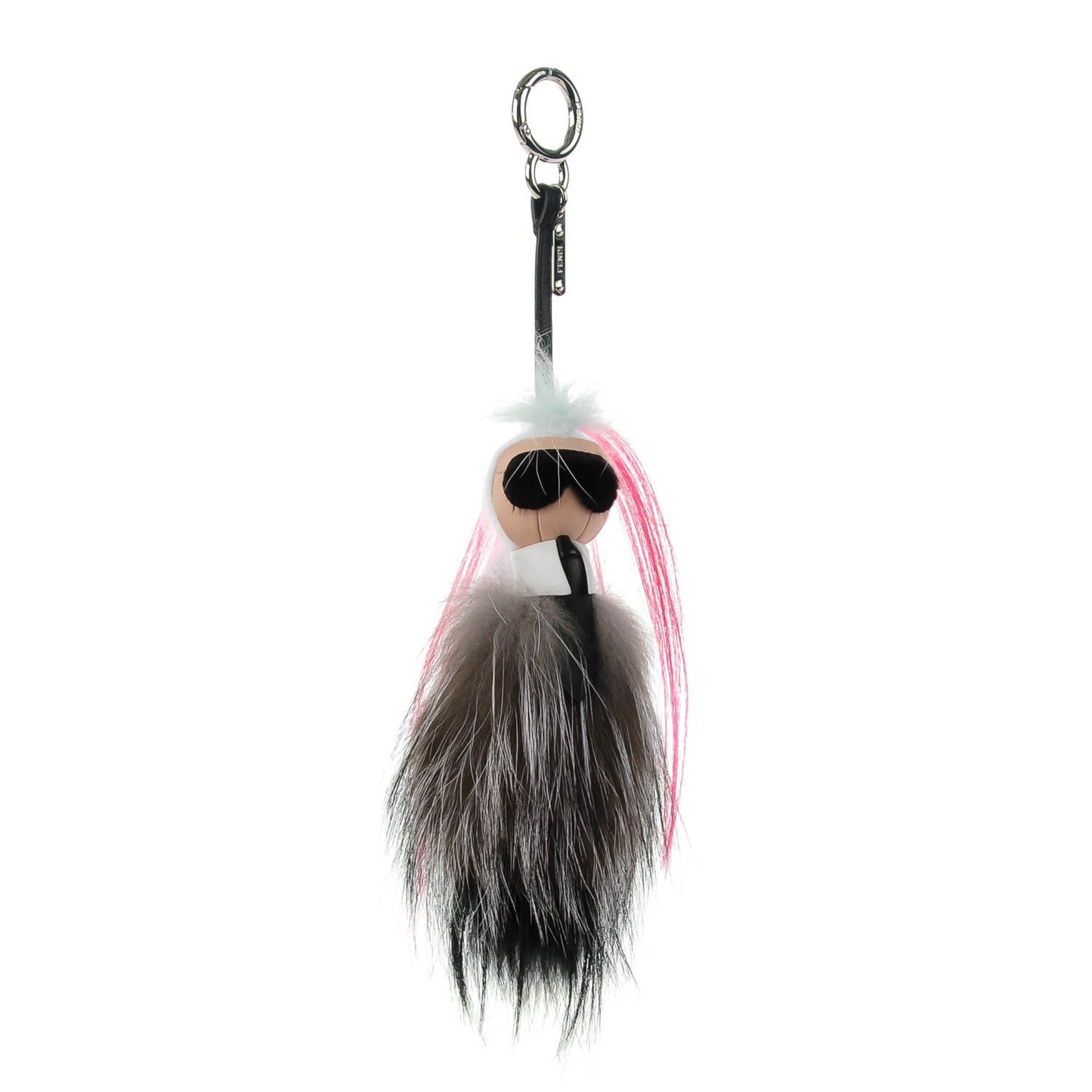 Mink Fox Goat Fur Mini Karlito Bag Charm Pink