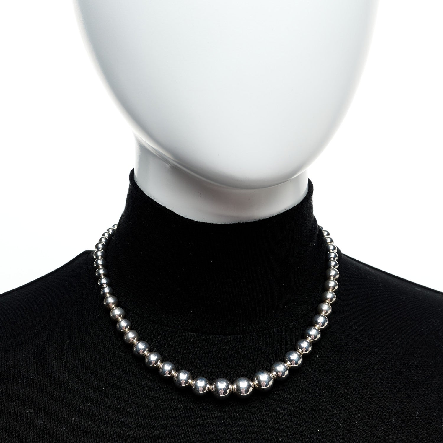 Tiffany Sterling Silver HardWear Graduated Ball Necklace 2 of 6