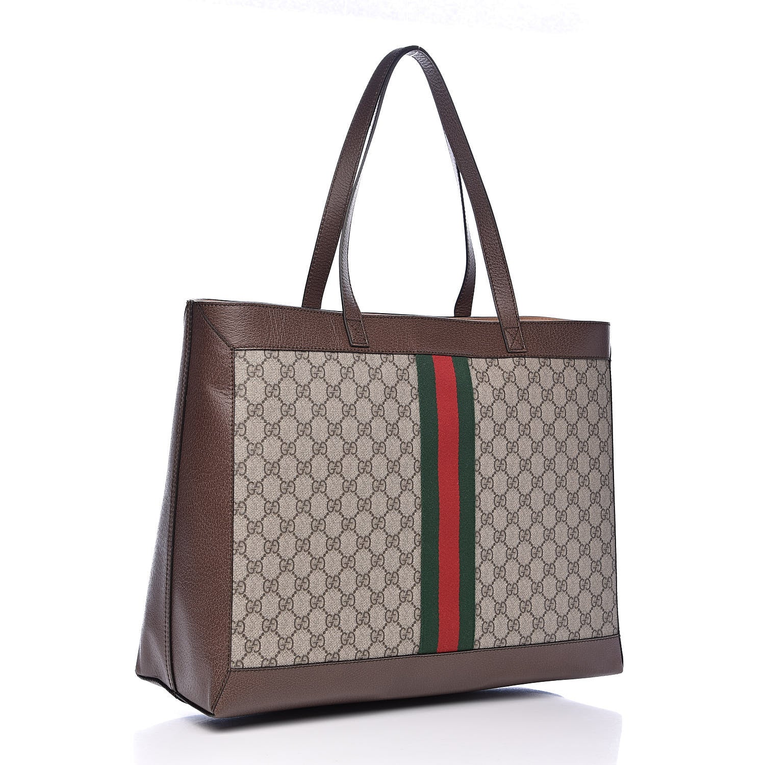 Gucci GG Supreme Monogram Web Ophidia Tote Brown 3 of 10