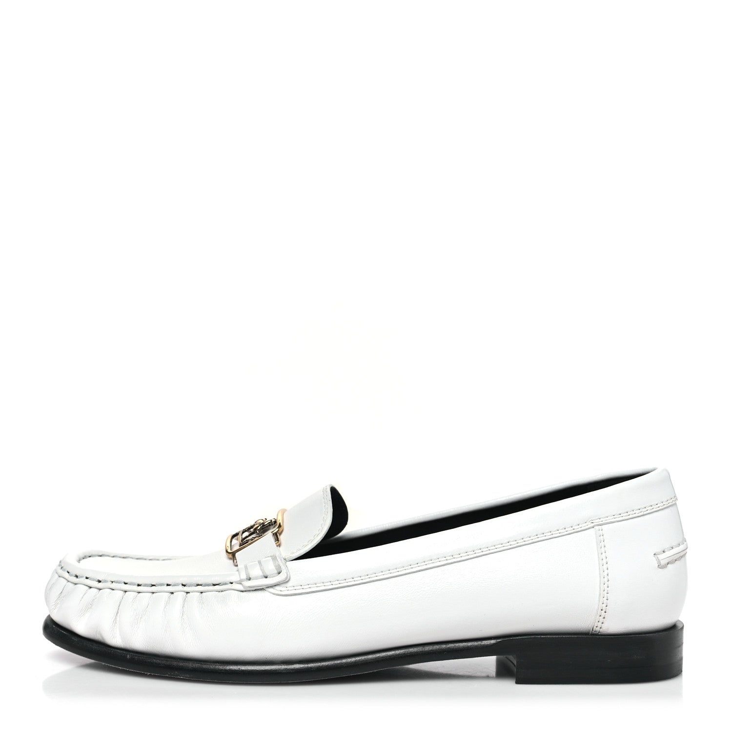 Hermes Glazed Nappa Womens Kessy Loafer 39 White 1 of 8