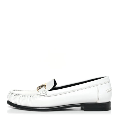Hermes Glazed Nappa Womens Kessy Loafer 39 White 1 of 8