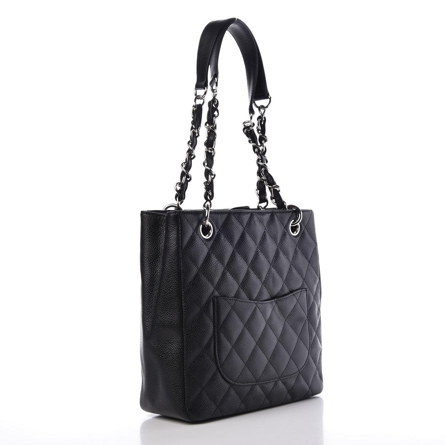 Caviar Quilted Petit Shopping Tote PST Black