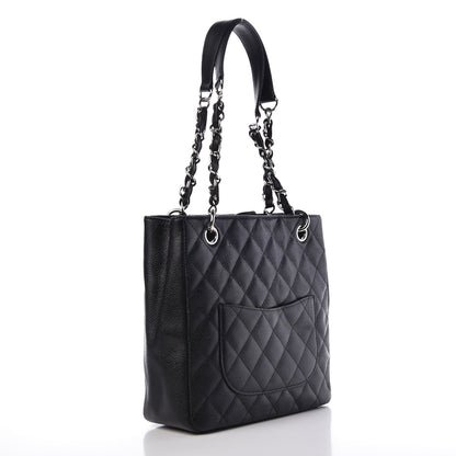 Chanel Caviar Quilted Petit Shopping Tote PST Black 3 of 9