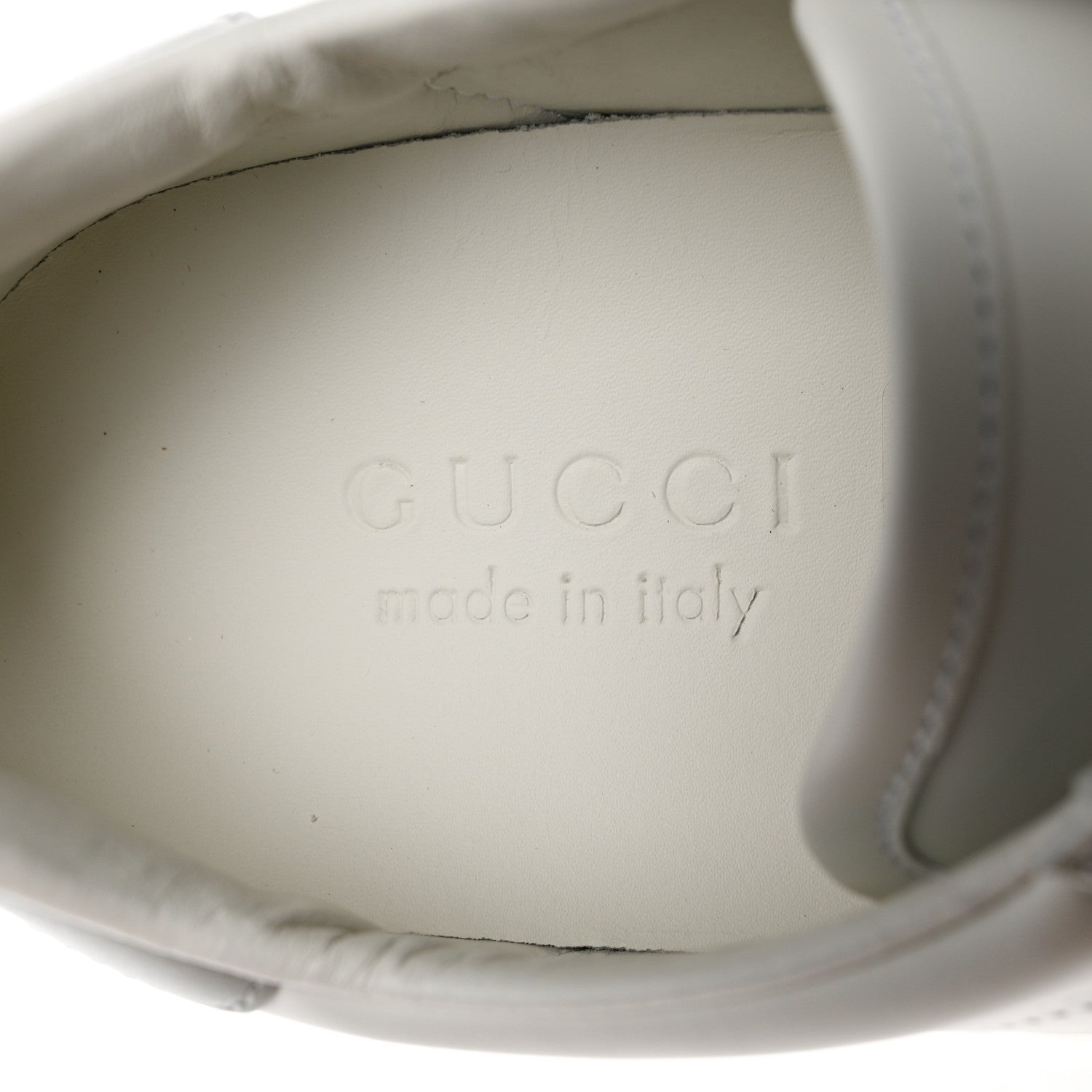 Gucci Calfskin Interlocking G Perforated Mens Ace Sneakers 5.5 White Grey Sky 7 of 11