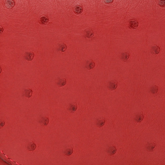 swatch of hermes rouge vif in ostrich FASHIONPHILE