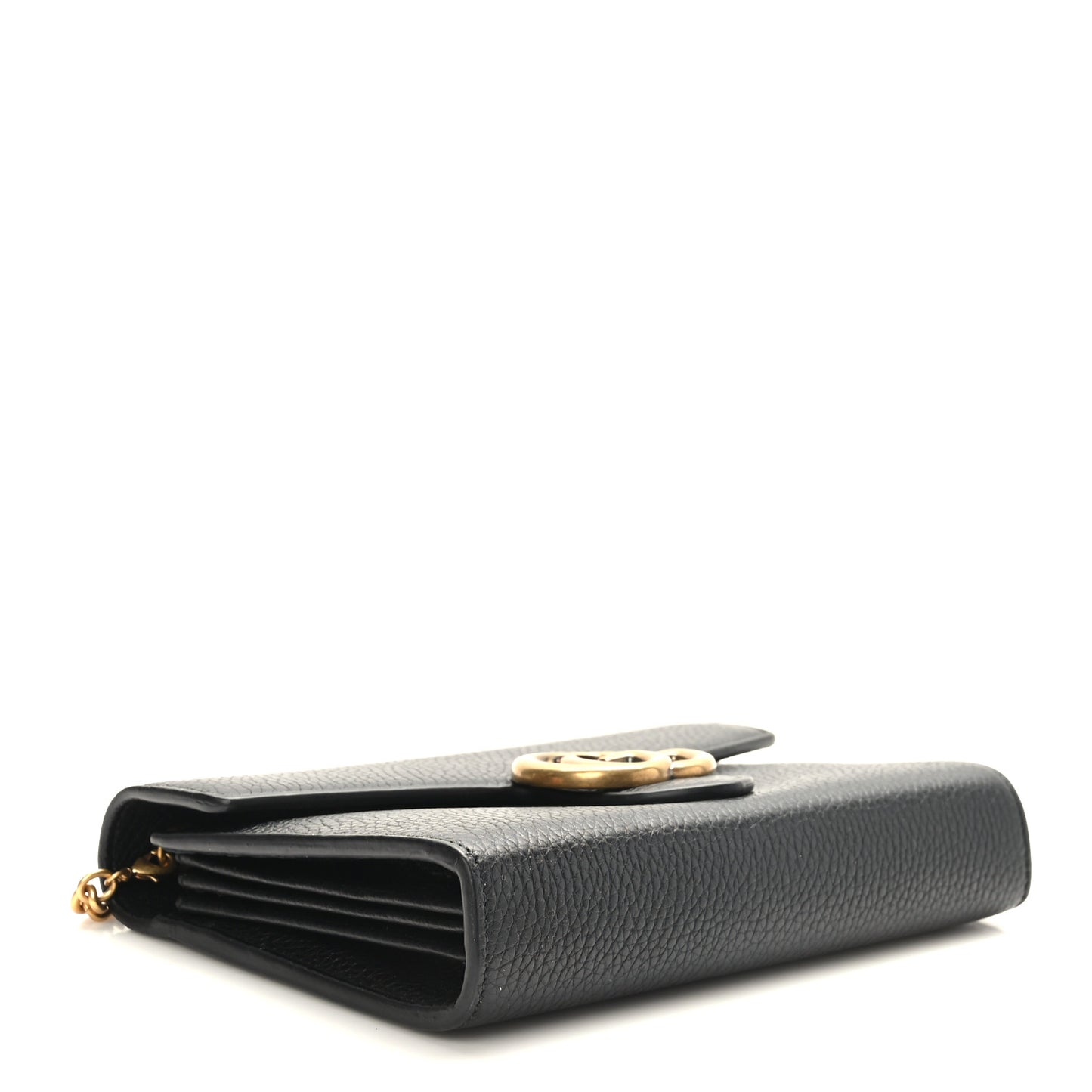 Calfskin GG Marmont Chain Wallet Black