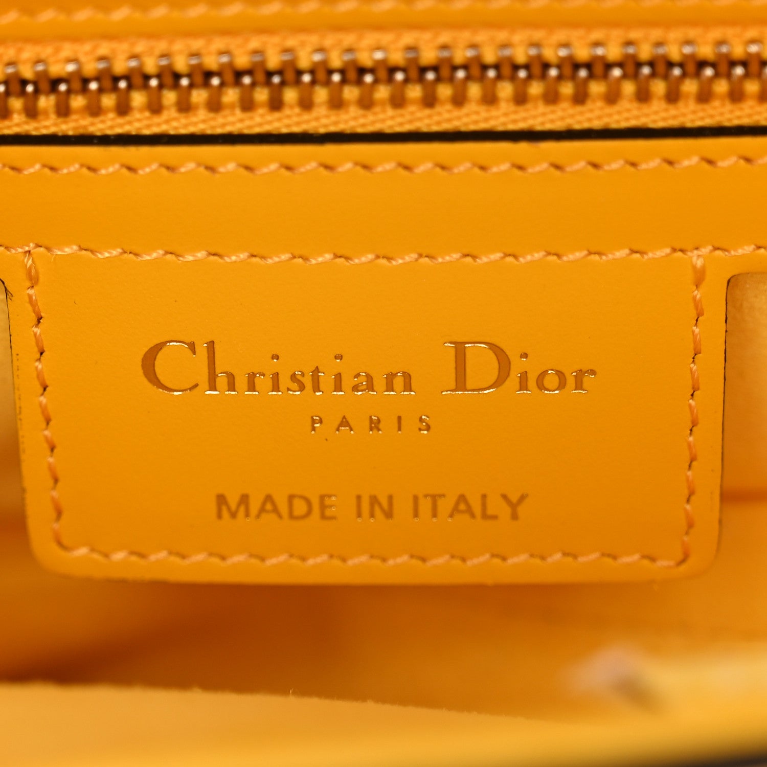 Christian Dior Calfskin Saddle Bag With Strap Yellow 6 of 11