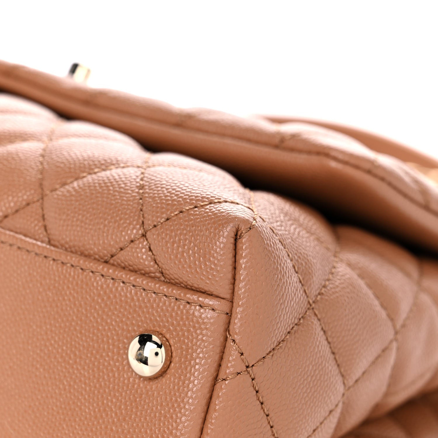 Chanel Caviar Quilted Small Coco Handle Flap Brown 9 of 12