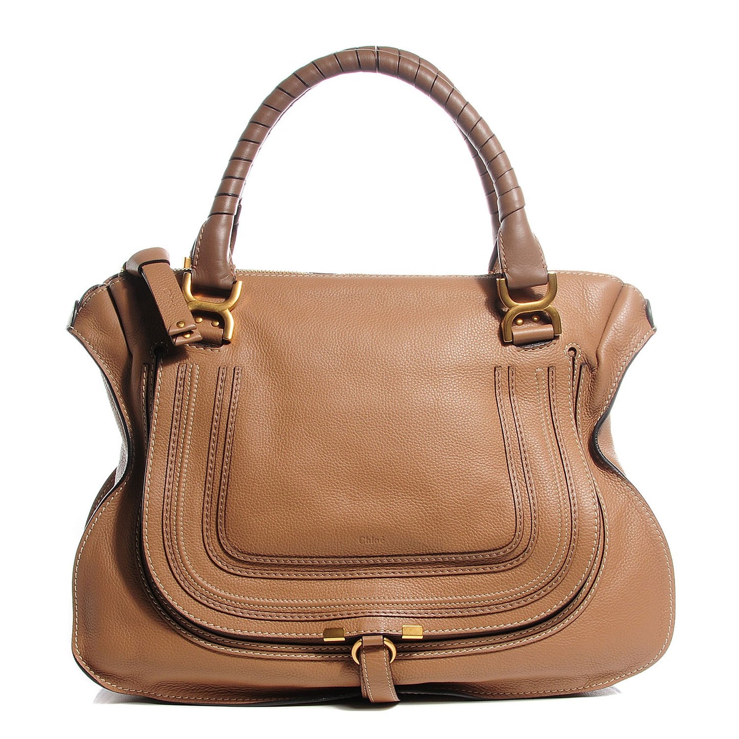 Calfskin Large Marcie Satchel Nut