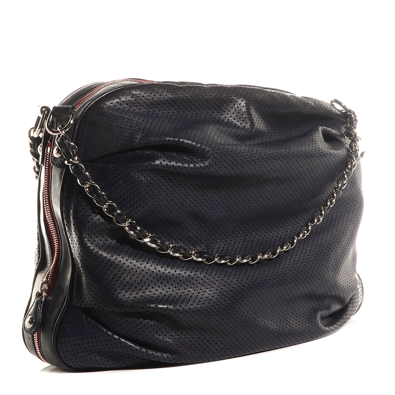 Chanel Perforated Lambskin Baseball Spirit Ligne Bag Navy 3 of 7