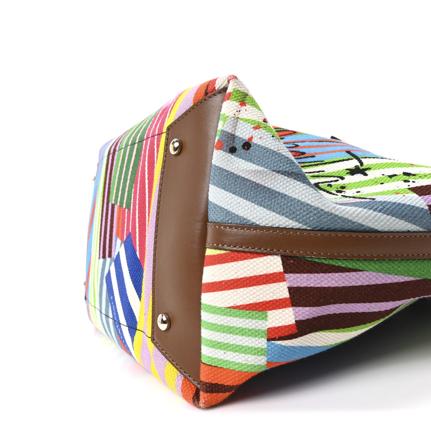 Canvas Printed Medium Frangibus Tote Multicolor Coconut