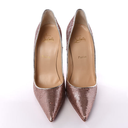 Christian Louboutin Paillettes Sirene Nappa Laminated Specchio So Kate 120 Pumps 38.5 Nude 3 of 9