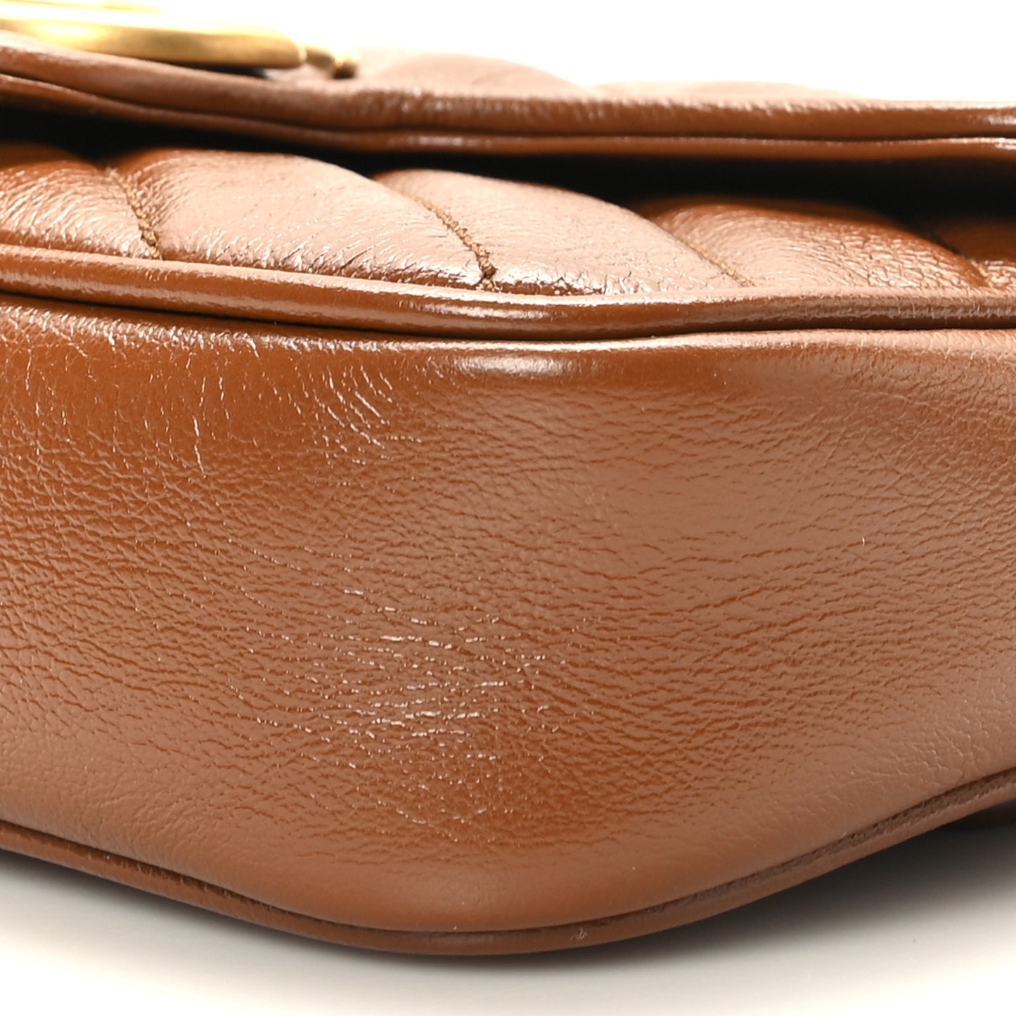 Azalea Calfskin Matelasse Diagonal Super Mini GG Marmont Shoulder Bag Cuir