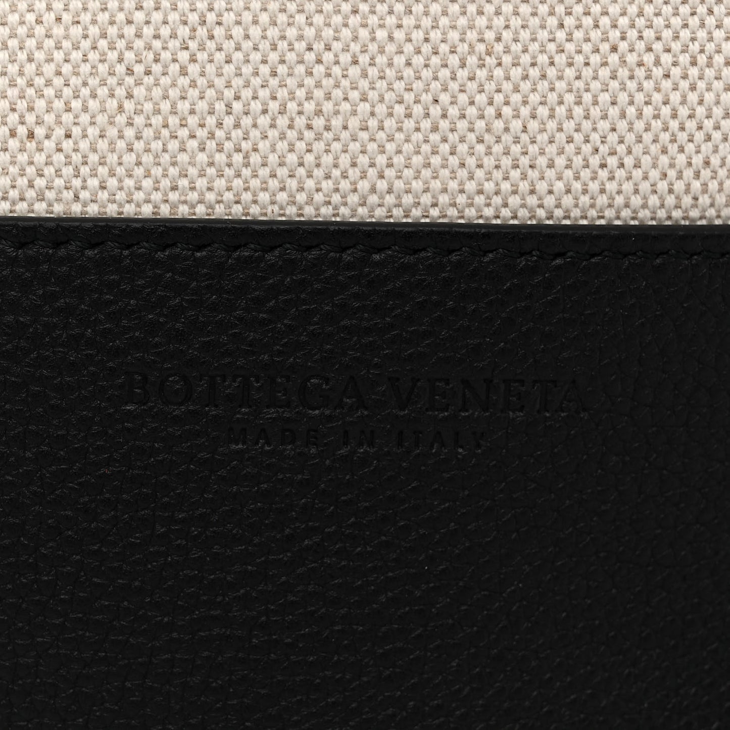 Canvas Calfskin Backpack Natural Black