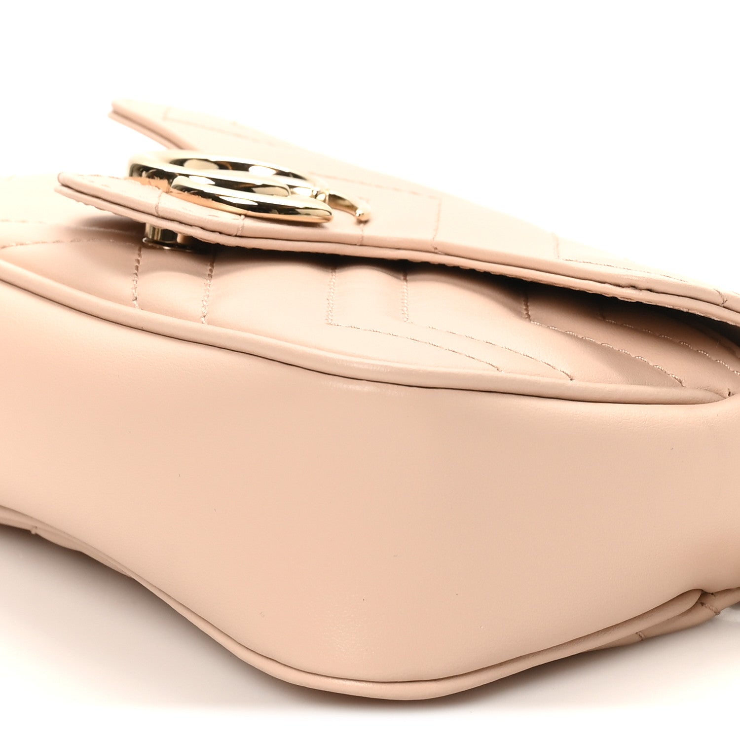 Gucci Calfskin Matelasse Super Mini GG Marmont Shoulder Bag Beige 10 of 10