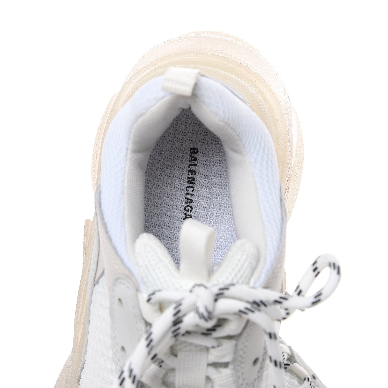 Balenciaga Fabric Mesh Clear Sole Womens Triple S Sneakers 38 White 5 of 7