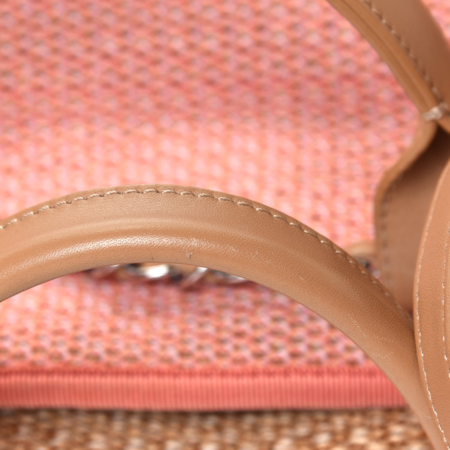 Chanel Mixed Fibers Large Shopping Bag Pink Beige 7 of 7