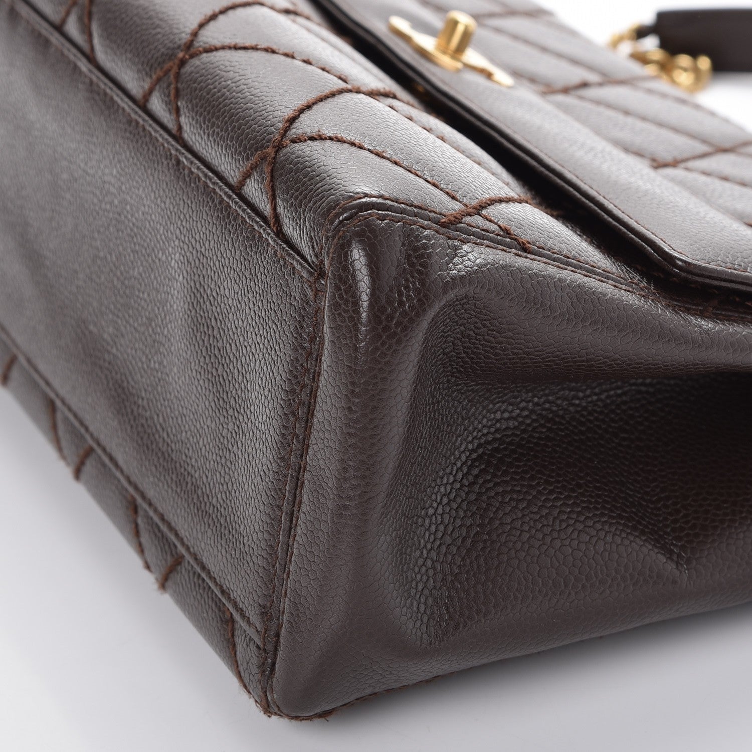 Chanel Caviar Quilted Jumbo Single Flap Brown 10 of 10