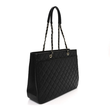 Chanel Caviar Quilted Large CC Shopping Tote Black 3 of 10