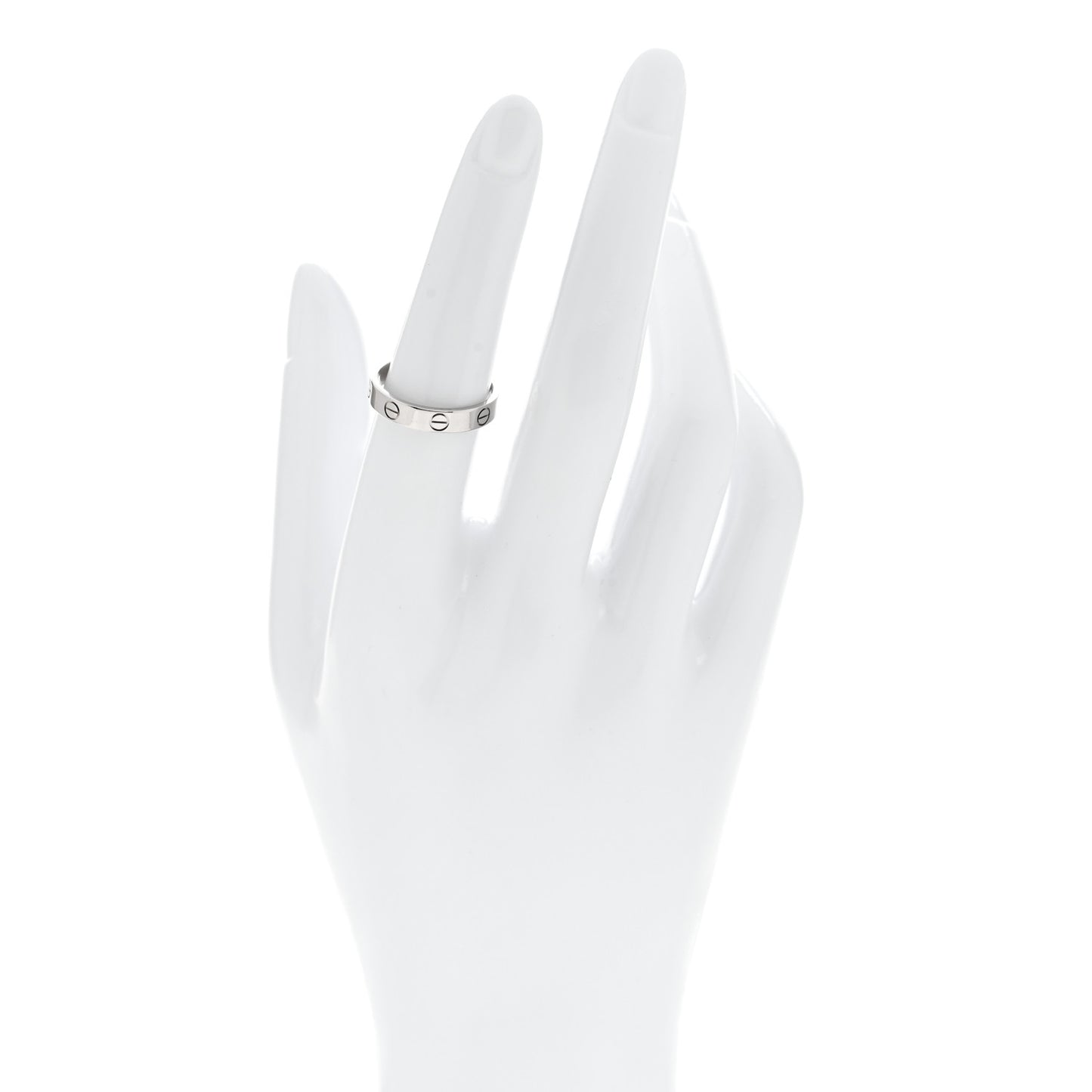 18K White Gold 3.5mm LOVE Wedding Band Ring 53 6.5