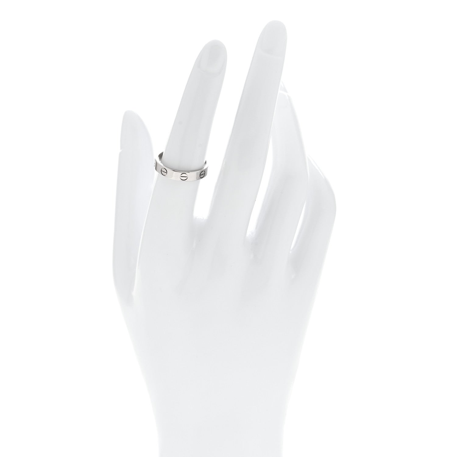 Cartier 18K White Gold 3.5mm LOVE Wedding Band Ring 53 6.5 2 of 4